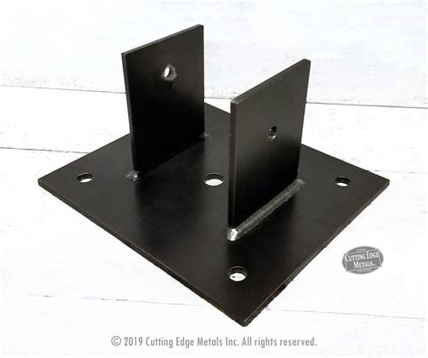 black metal post bracket bottom with single screw base plate|post brackets for sale.